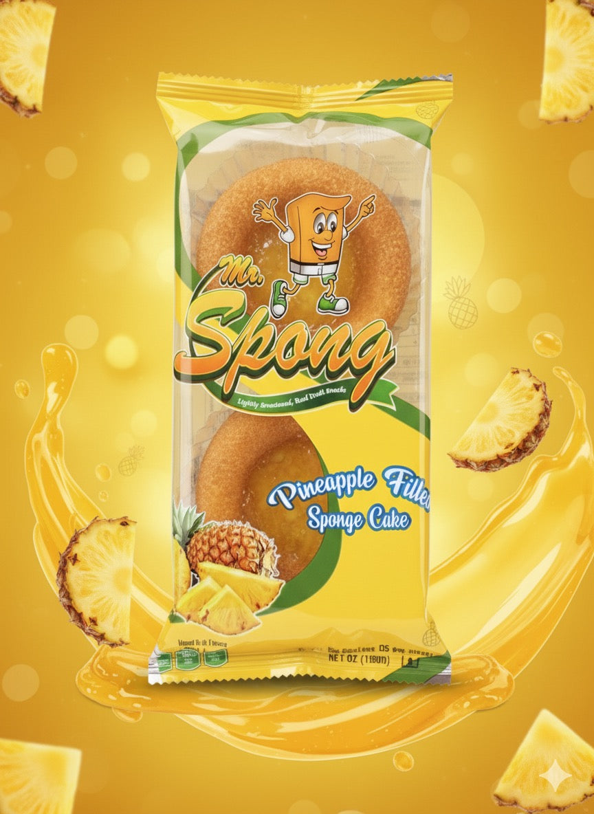 Mr. Spong -Filled Sponge Cake Case of 10 Units
